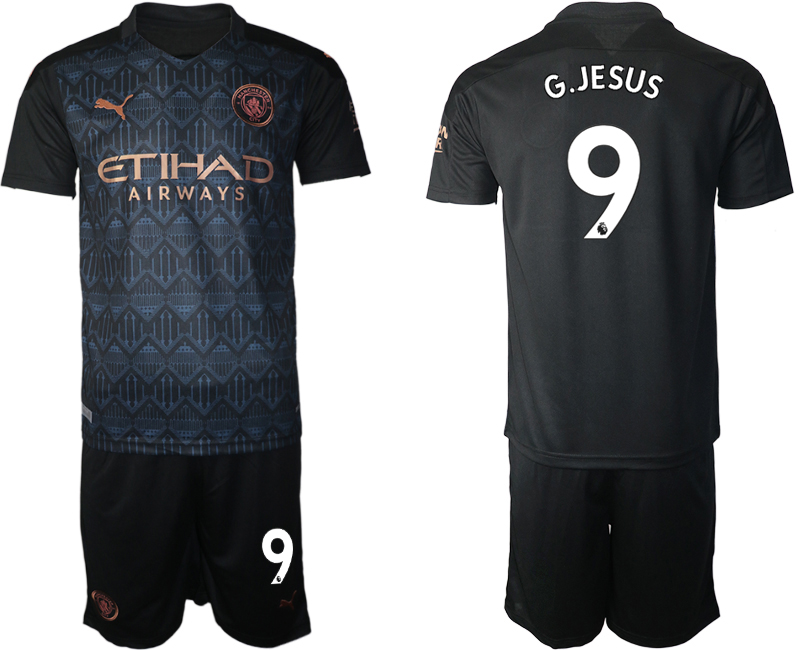 Men 2020-2021 club Manchester City away #9 black Soccer Jerseys->manchester city jersey->Soccer Club Jersey